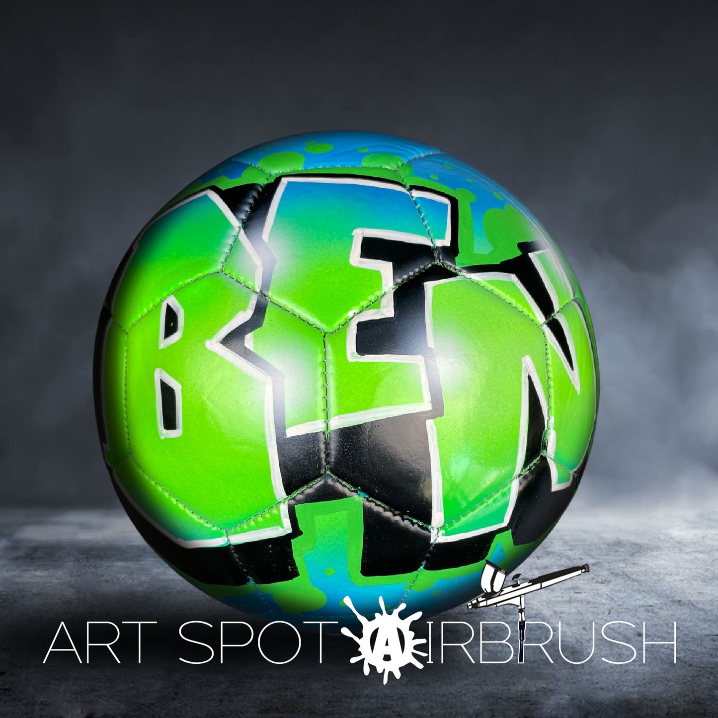 Personalized Soccer Ball with Name in Graffiti