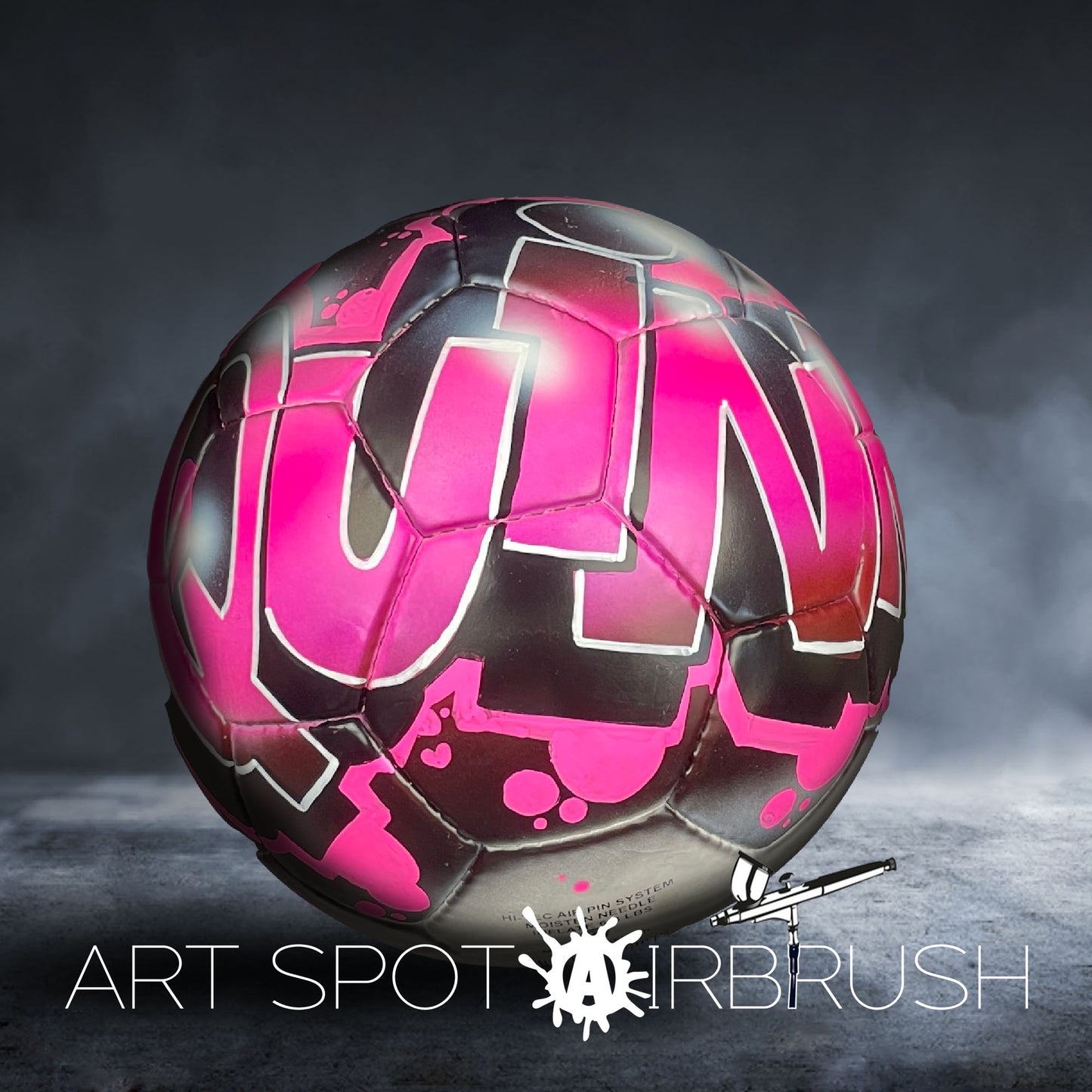 Personalized Soccer Ball with Airbrush Graffiti Name