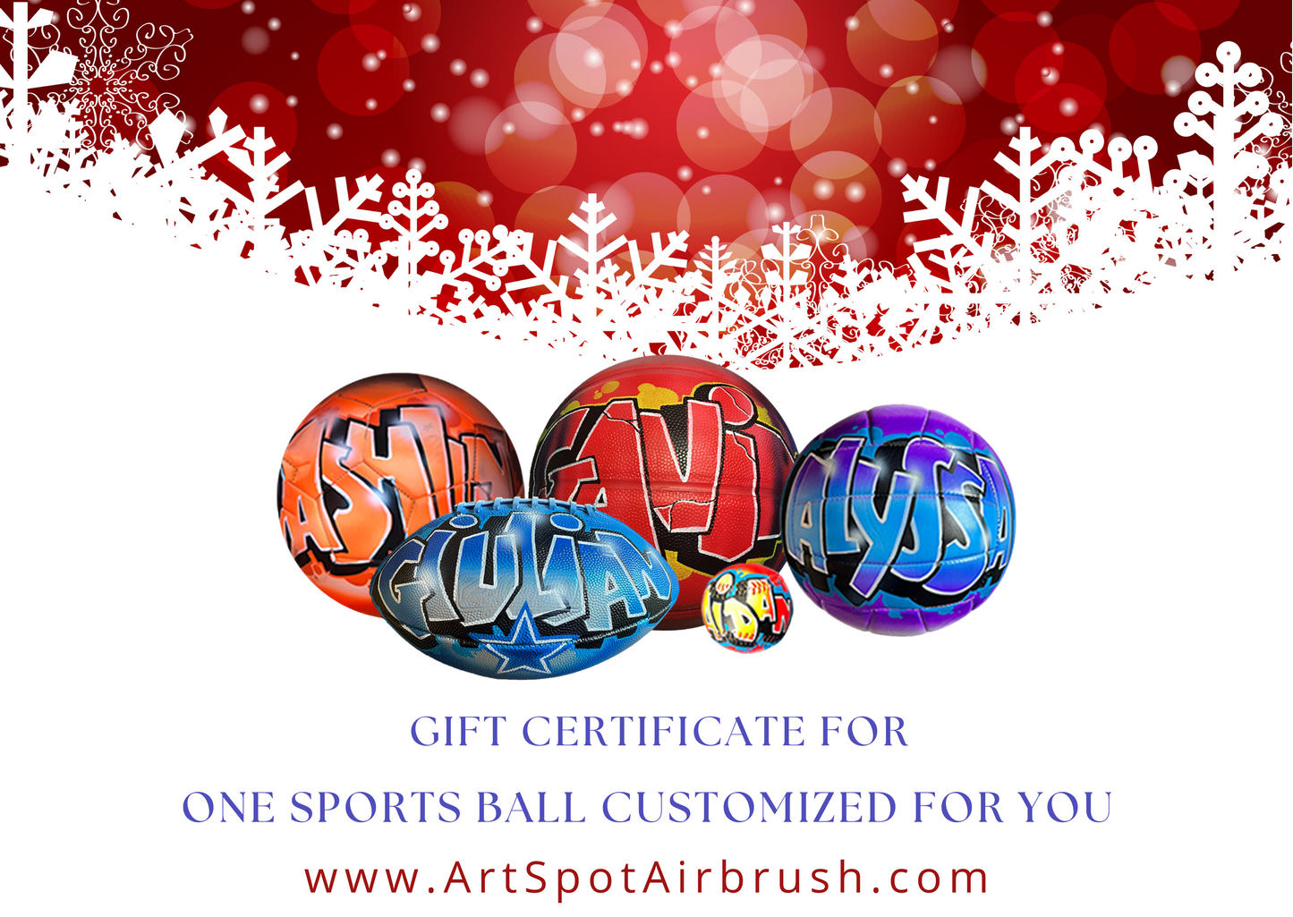 Gift Certificate for Custom Basketball with Name and Choice of Colors