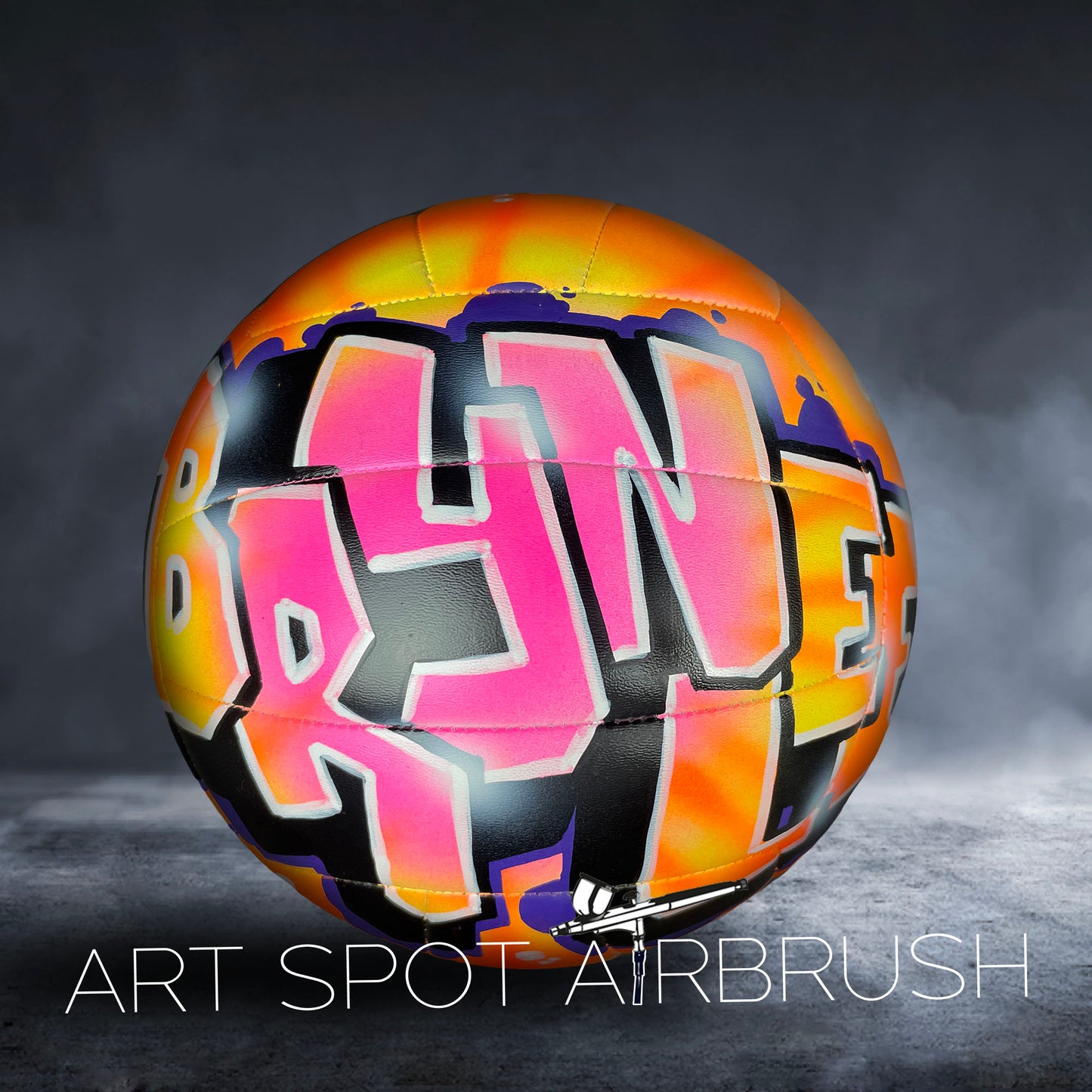 Personalized Volleyball with Name in Graffiti