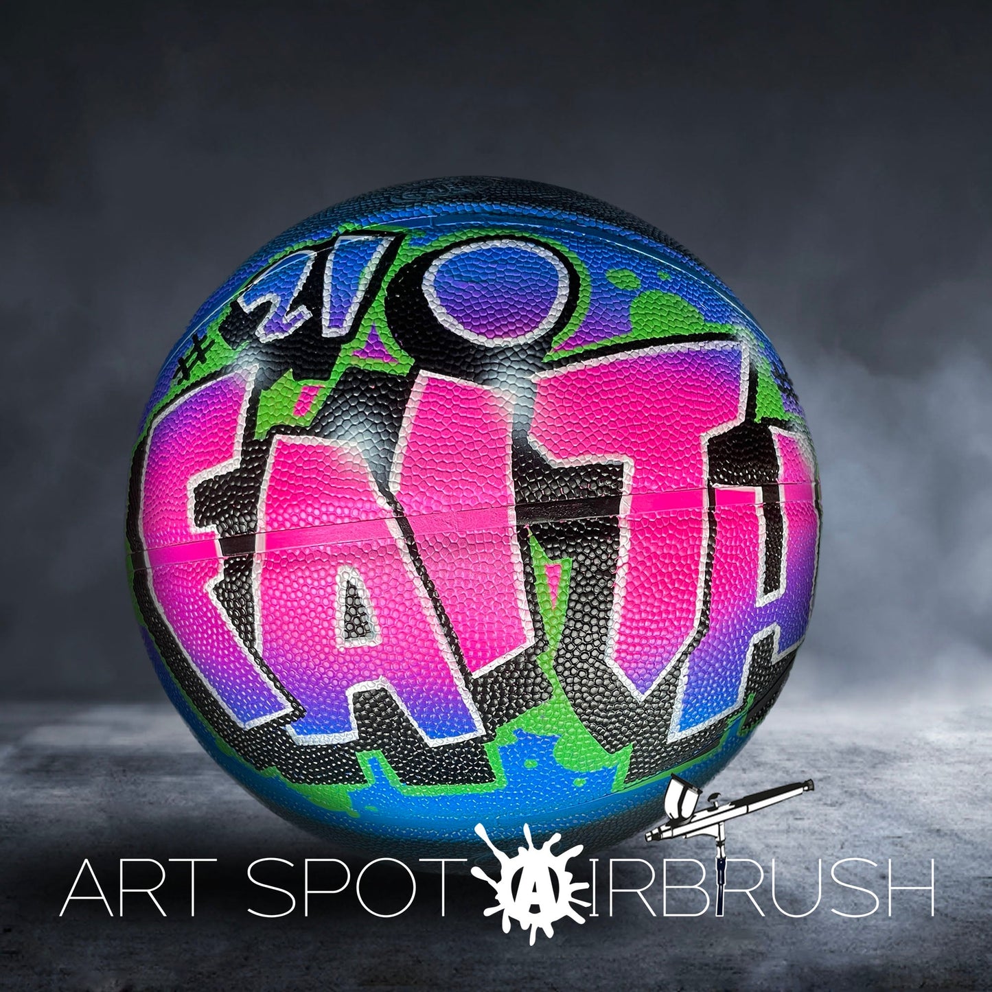 Hand Painted Basketball with Name Design
