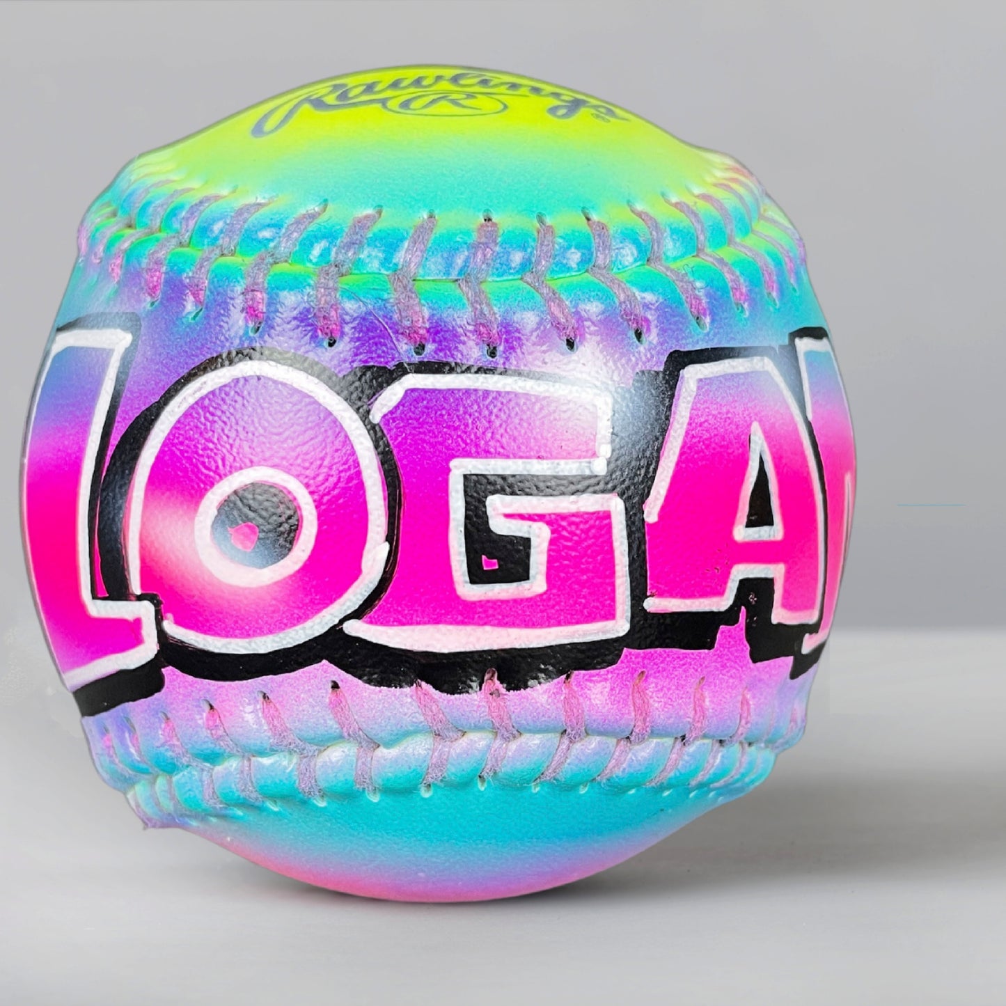Personalized Softball with Name in Graffiti