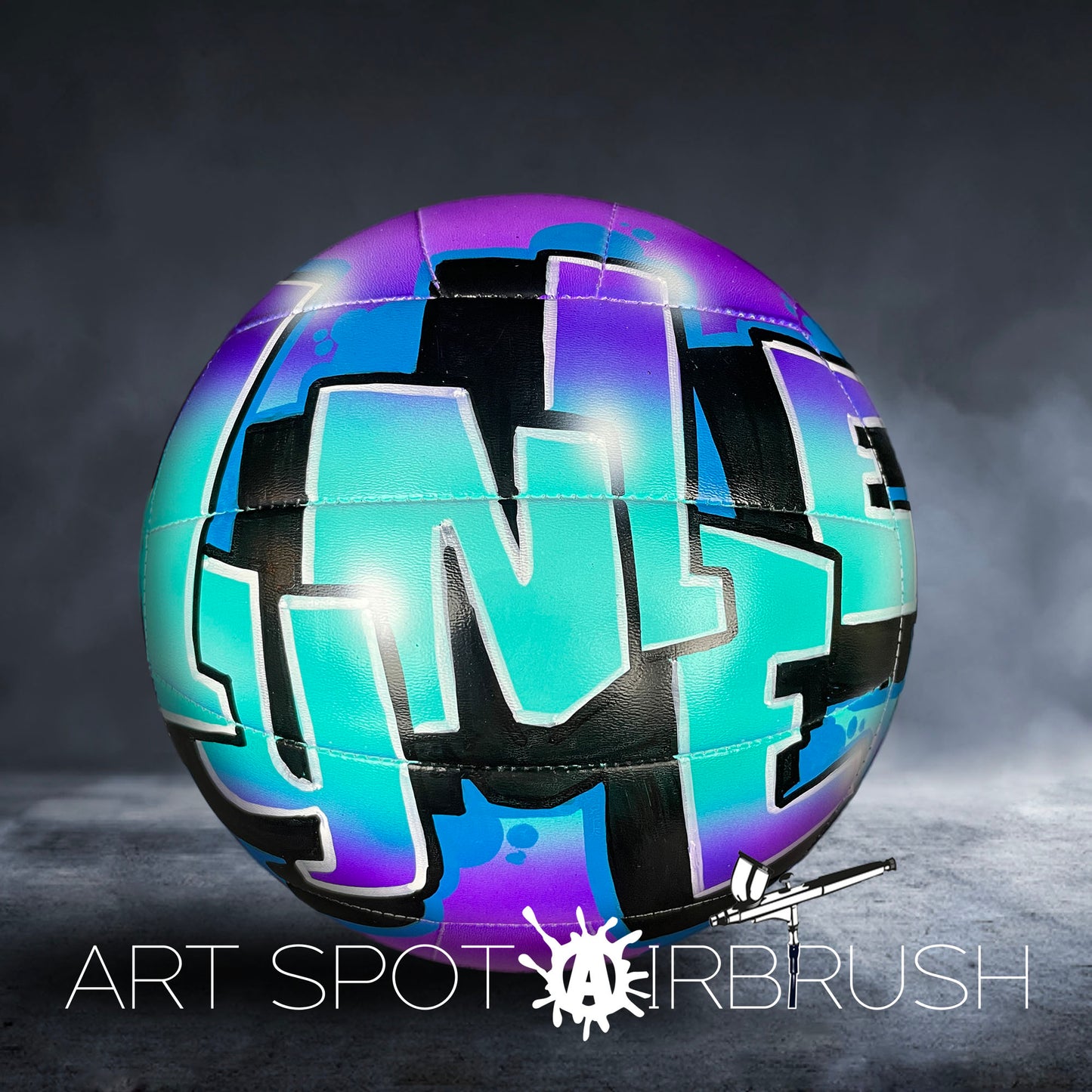 Personalized Volleyball with Graffiti Art