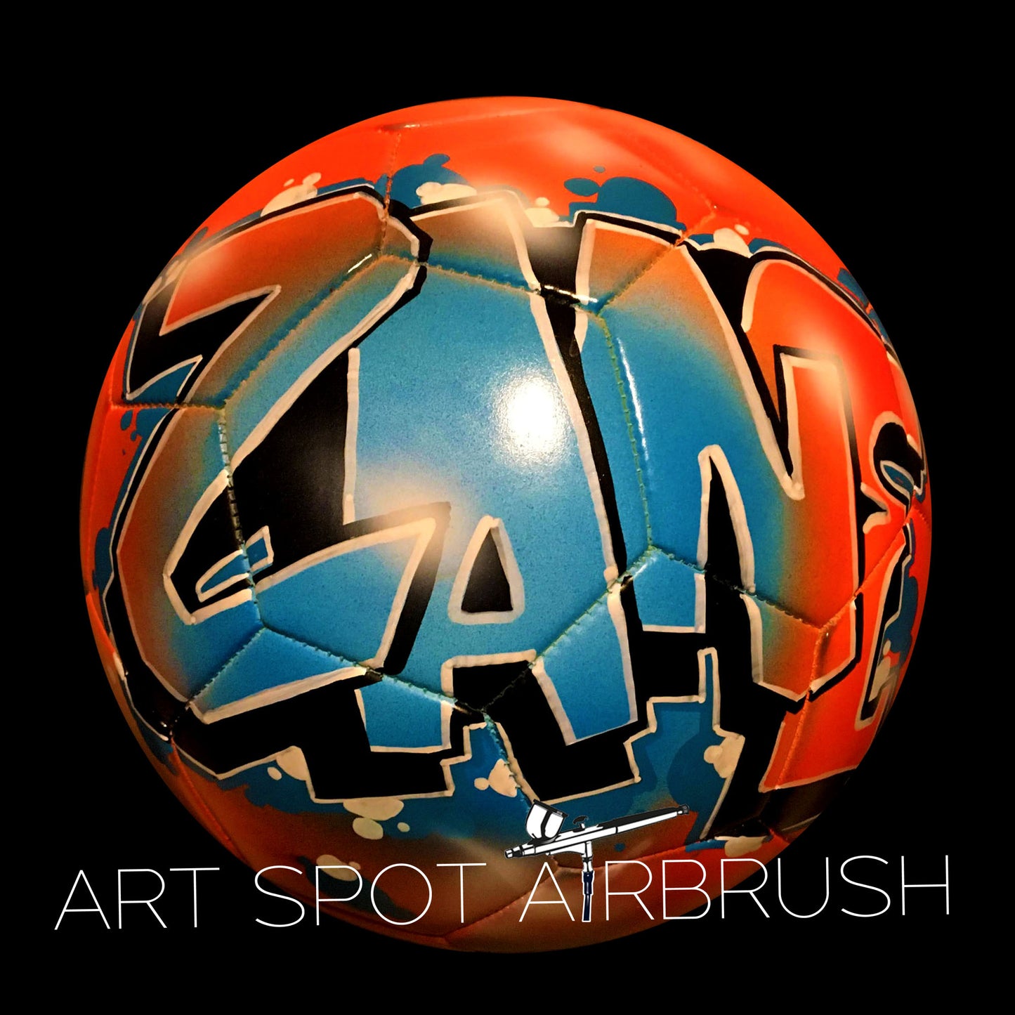 Personalized Soccer Ball with Name in Graffiti